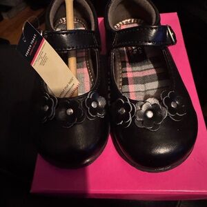French Toast Black Floral Kids Dress Shoes